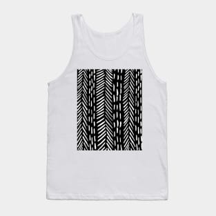 Abstract herringbone pattern - black and white Tank Top